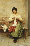 The Seamstress-Eugen Blaas-Mounted Giclee Print