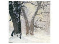 Snow Covered Oaks in the Sun-Eugen Bracht-Art Print