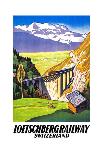 Loetschberg Railway Switzerland-Eugen Henziross-Framed Stretched Canvas
