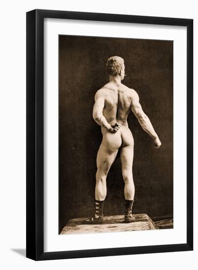 Eugen Sandow, in Classical Ancient Greco-Roman Pose, C.1893-Napoleon Sarony-Framed Photographic Print