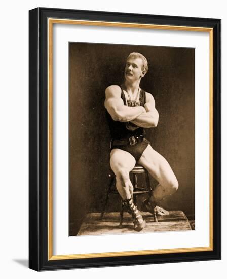 Eugen Sandow, in Classical Ancient Greco-Roman Pose, C.1893-Napoleon Sarony-Framed Photographic Print