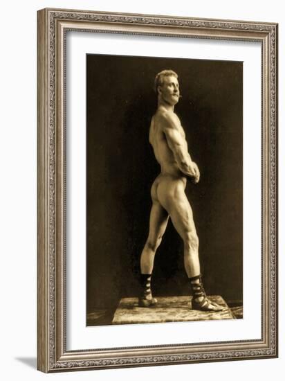 Eugen Sandow, in Classical Ancient Greco-Roman Pose, C.1893-Napoleon Sarony-Framed Photographic Print