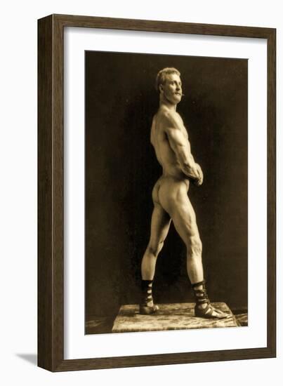 Eugen Sandow, in Classical Ancient Greco-Roman Pose, C.1893-Napoleon Sarony-Framed Photographic Print