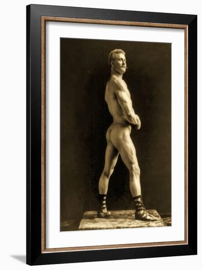 Eugen Sandow, in Classical Ancient Greco-Roman Pose, C.1893-Napoleon Sarony-Framed Photographic Print