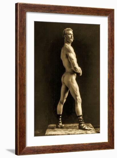 Eugen Sandow, in Classical Ancient Greco-Roman Pose, C.1893-Napoleon Sarony-Framed Photographic Print