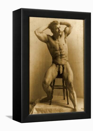 Eugen Sandow, in Classical Ancient Greco-Roman Pose, C.1893-Napoleon Sarony-Framed Premier Image Canvas