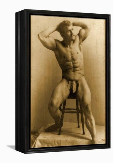 Eugen Sandow, in Classical Ancient Greco-Roman Pose, C.1893-Napoleon Sarony-Framed Premier Image Canvas