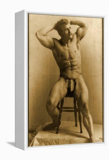 Eugen Sandow, in Classical Ancient Greco-Roman Pose, C.1893-Napoleon Sarony-Framed Premier Image Canvas