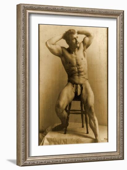 Eugen Sandow, in Classical Ancient Greco-Roman Pose, C.1893-Napoleon Sarony-Framed Photographic Print