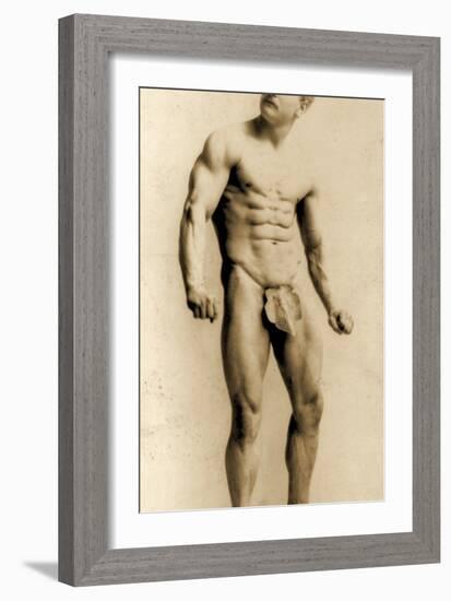 Eugen Sandow, in Classical Ancient Greco-Roman Pose, C.1893-Napoleon Sarony-Framed Photographic Print