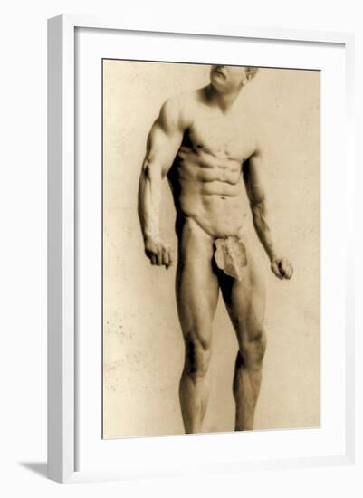 Eugen Sandow, in Classical Ancient Greco-Roman Pose, C.1893-Napoleon Sarony-Framed Photographic Print