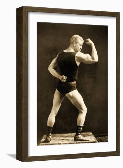 Eugen Sandow, in Classical Ancient Greco-Roman Pose, C.1893-Napoleon Sarony-Framed Photographic Print