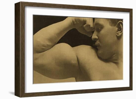 Eugen Sandow, in Classical Ancient Greco-Roman Pose, C.1894 (B/W Photo)-Napoleon Sarony-Framed Giclee Print