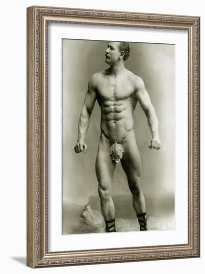 Eugen Sandow, in Classical Ancient Greco-Roman Pose, C.1897-null-Framed Photographic Print