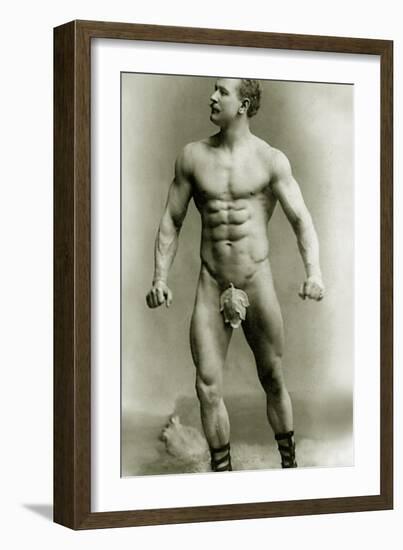 Eugen Sandow, in Classical Ancient Greco-Roman Pose, C.1897-null-Framed Photographic Print