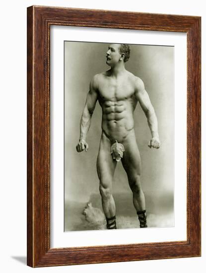 Eugen Sandow, in Classical Ancient Greco-Roman Pose, C.1897-null-Framed Photographic Print