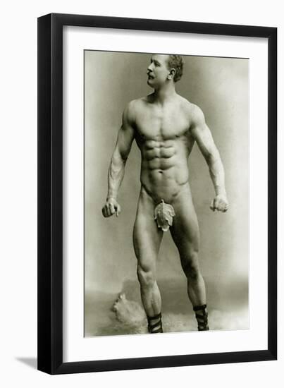 Eugen Sandow, in Classical Ancient Greco-Roman Pose, C.1897-null-Framed Photographic Print