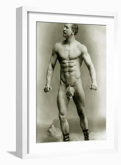 Eugen Sandow, in Classical Ancient Greco-Roman Pose, C.1897-null-Framed Photographic Print