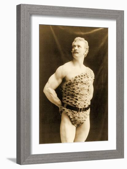 Eugen Sandow Wearing Leopard Skin, in Classical Ancient Greco-Roman Pose, C.1894-null-Framed Photographic Print