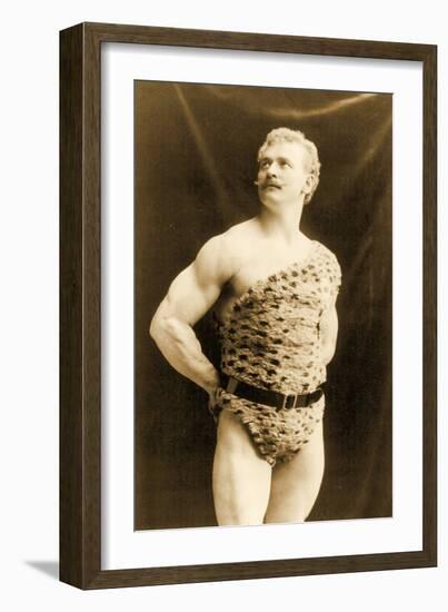 Eugen Sandow Wearing Leopard Skin, in Classical Ancient Greco-Roman Pose, C.1894-null-Framed Photographic Print