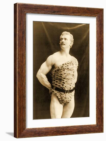 Eugen Sandow Wearing Leopard Skin, in Classical Ancient Greco-Roman Pose, C.1894-null-Framed Photographic Print