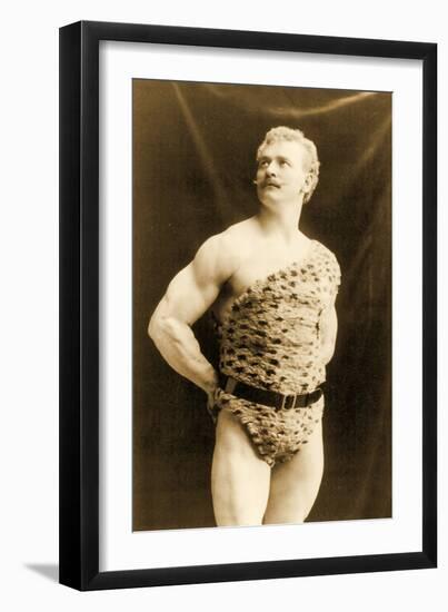 Eugen Sandow Wearing Leopard Skin, in Classical Ancient Greco-Roman Pose, C.1894-null-Framed Photographic Print