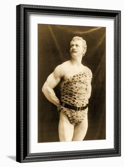 Eugen Sandow Wearing Leopard Skin, in Classical Ancient Greco-Roman Pose, C.1894-null-Framed Photographic Print