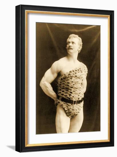 Eugen Sandow Wearing Leopard Skin, in Classical Ancient Greco-Roman Pose, C.1894-null-Framed Photographic Print