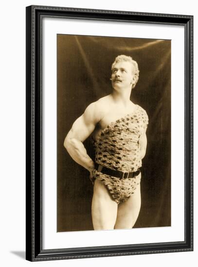 Eugen Sandow Wearing Leopard Skin, in Classical Ancient Greco-Roman Pose, C.1894-null-Framed Photographic Print