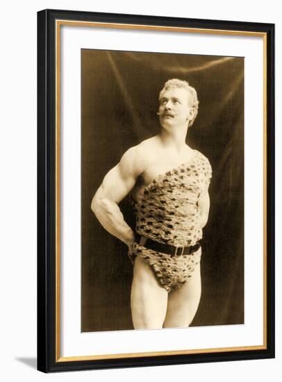 Eugen Sandow Wearing Leopard Skin, in Classical Ancient Greco-Roman Pose, C.1894-null-Framed Photographic Print