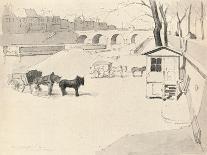 'The Pont Marie - Horses and Carts', 1915-Eugene Bejot-Giclee Print