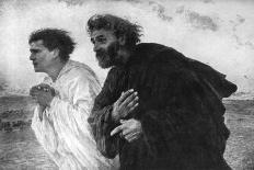 On the Morning of the Resurrection, the Disciples Peter and John on their Way to the Grave-Eugene Burnand-Giclee Print