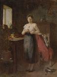 Woman in an Interior (Oil on Panel)-Eugene Carriere-Giclee Print