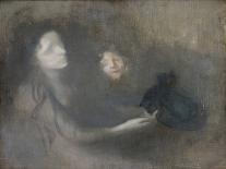 Woman in an Interior (Oil on Panel)-Eugene Carriere-Giclee Print