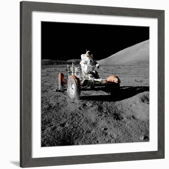 Eugene Cernan on Lunar Rover, Apollo 17-null-Framed Photographic Print