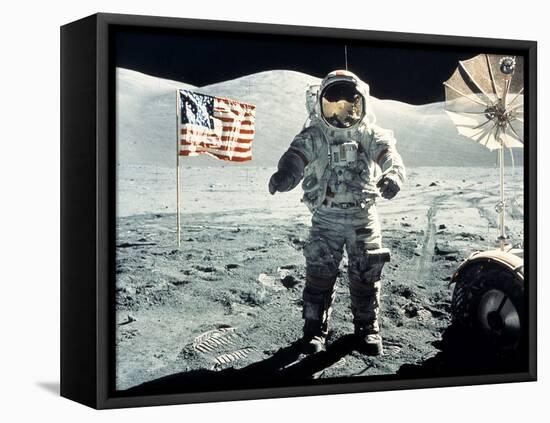 Eugene Cernan on Moon Apollo 17-null-Framed Premier Image Canvas