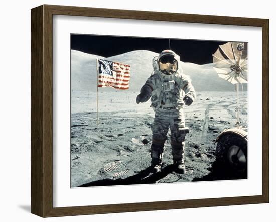 Eugene Cernan on Moon Apollo 17-null-Framed Photographic Print