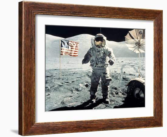 Eugene Cernan on Moon Apollo 17-null-Framed Photographic Print