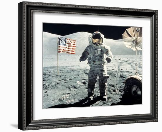 Eugene Cernan on Moon Apollo 17-null-Framed Photographic Print