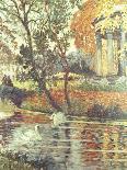 Walk by the River on an Autumn Day-Eugene Chigot-Framed Giclee Print