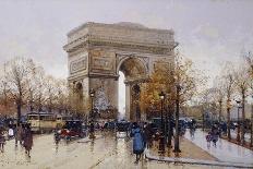 The Rive Gauche, Paris with Notre Dame beyond-Eugene Galien-Laloue-Giclee Print