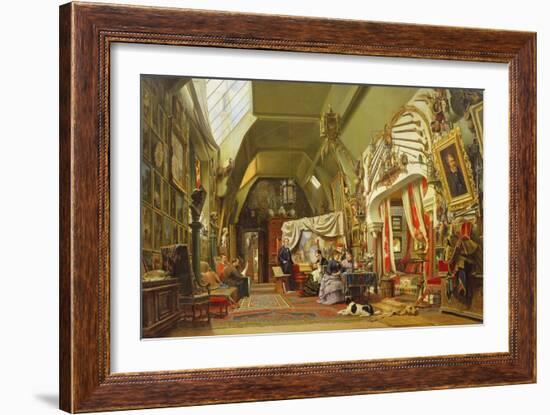 Eugene Giraud (1806-81) in His Studio with His Brother, Charles and His Son, Victor-Charles Giraud-Framed Giclee Print