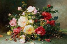 Roses on the Bench-Eugene Henri Cauchois-Giclee Print