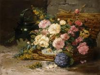 Still Life of Poppies, Daisies and Cornflowers-Eugene Henri Cauchois-Giclee Print