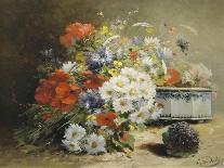 Still Life of Cornflowers, Poppies and Violets-Eugene Henri Cauchois-Giclee Print