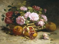 Still Life of Roses and Pomegranates-Eugene Henri Cauchois-Giclee Print