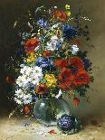 Still Life of Cornflowers, Poppies and Violets-Eugene Henri Cauchois-Giclee Print