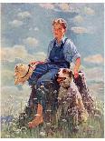 "Boy and Dog in Nature,"June 11, 1932-Eugene Iverd-Giclee Print