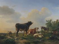 Sheep, Rabbits and a Chicken in a Barn, 1859-Eugene Joseph Verboeckhoven-Premier Image Canvas