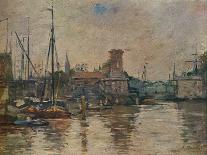 'Sortie Des Barques A Trouville', 19th century-Eugene Louis Boudin-Framed Giclee Print